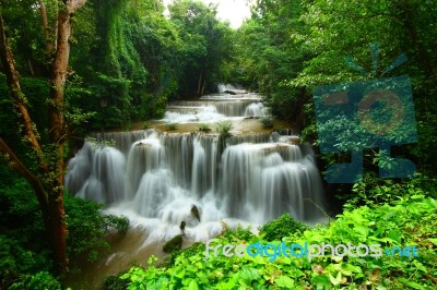 Extreme Waterfall In Thailand Stock Photo
