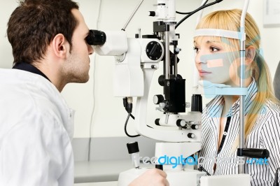 Eye Examination Stock Photo
