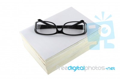 Eye Glasses On Book Stock Photo