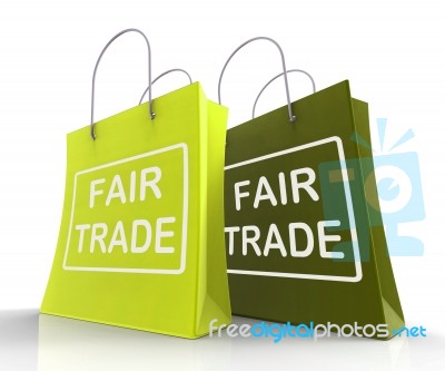 Fair Trade Bag Represents Equal Deals And Exchange Stock Image