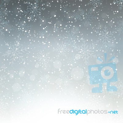 Falling Snow On The Grey Background Stock Image