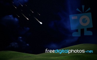 Falling Stars Stock Photo