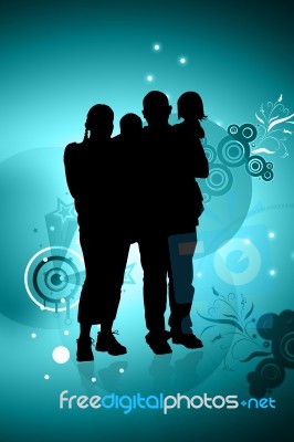 Family In Abstract Background  Stock Image