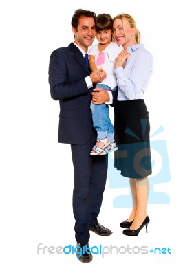 Family With A Daughter Stock Photo