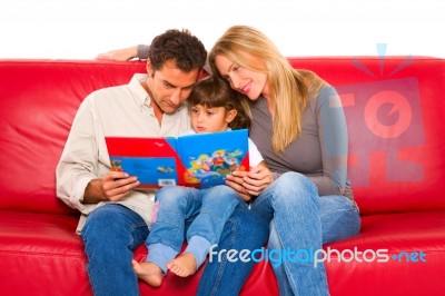 Family With One Child Stock Photo