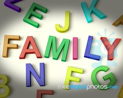 Family Written In Kids Letters Stock Image