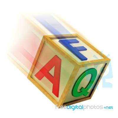Faq Wooden Block Means Questions Inquiries And Answers Stock Image