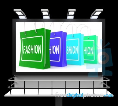 Fashion Shopping Sign Shows Fashionable Trendy And Stylish Stock Image