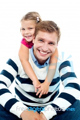Father And Daughter Having Fun Together Stock Photo