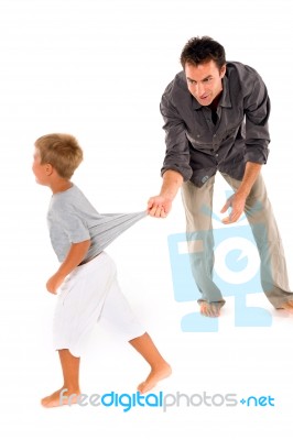 Father Playing With His Son Stock Photo
