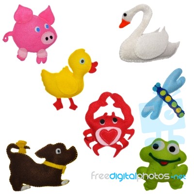 Felt Toys Animals Stock Photo