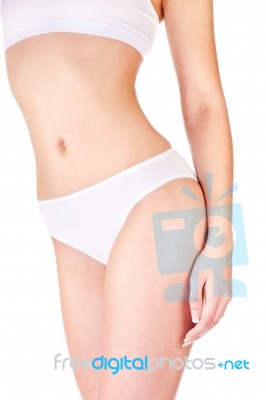 Female Body In Underwear Stock Photo
