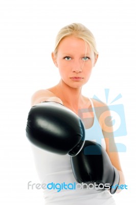 Female Boxer Stock Photo