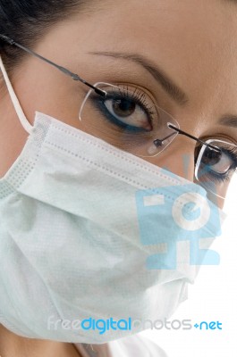 Female Doctor With Mask Stock Photo
