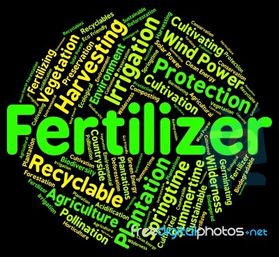 Fertilizer Word Representing Soil Conditioner And Dung Stock Image
