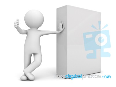 Figure And Blank Box Stock Image