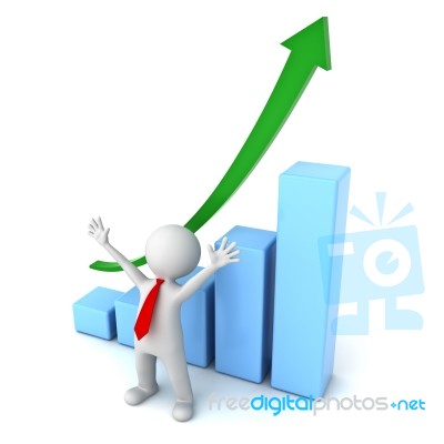 Figure Standing With Successful Graph Stock Image