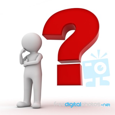 Figure Thinking With Question Mark Stock Image