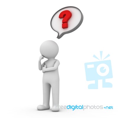 Figure Thinking With Question Mark Stock Image