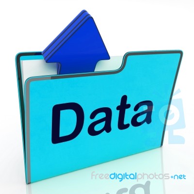 File Data Indicates Cloud Storage And Uploads Stock Image