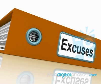 File With Excuses Word Stock Image