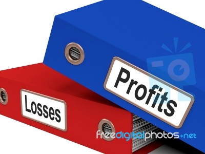 File With Profits And Losses Word Stock Image