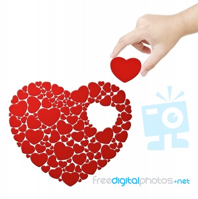 Fill Heart With Hearts Stock Image