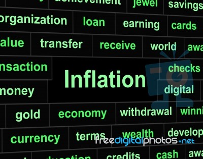 Finance Inflation Means Investment Growing And Earnings Stock Image