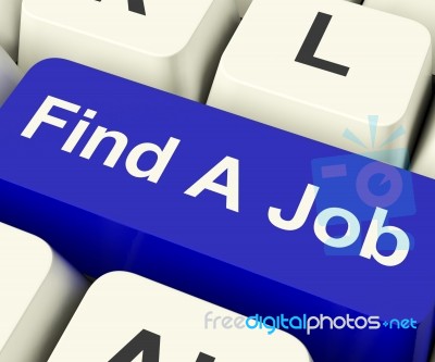 Find A Job Computer Key Stock Image