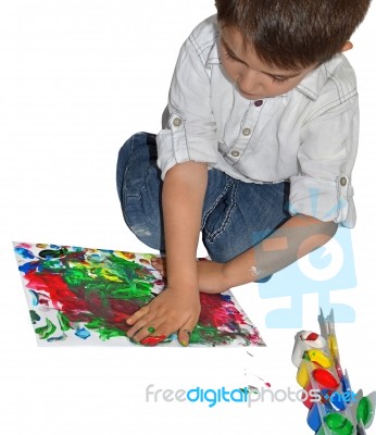 Finger Painting Stock Photo