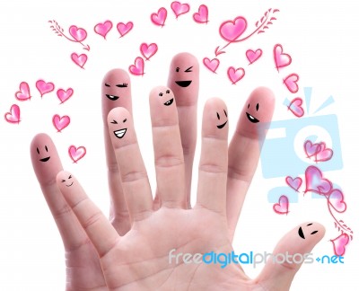 Finger Smiley With Love  Stock Image