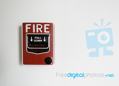 Fire Alarm Switch Stock Photo