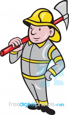 Fireman Firefighter Emergency Worker Stock Image