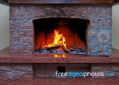 Fireplace Stock Photo