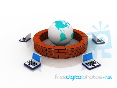  Firewall Protection Stock Image