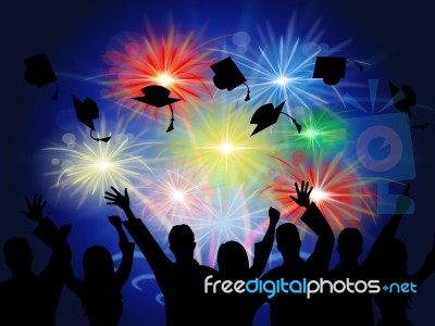 Fireworks Education Shows New Grad And Achievement Stock Image