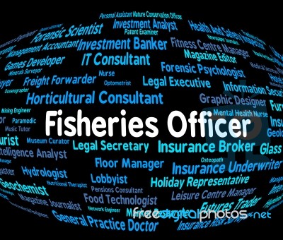 Fisheries Officer Indicates Officials Fishing And Administrator Stock Image