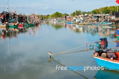 Fisherman Village In Middle Of Thailand Stock Photo