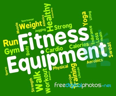 Fitness Equipment Means Trained Equipments And Athletic Stock Image