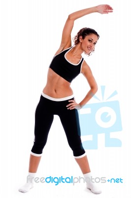 Fitness Girl Stretching Her Body Stock Photo