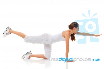 Fitness Stretches Stock Photo