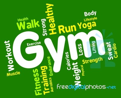 Fitness Wordcloud Indicates Physical Activity And Aerobic Stock Image