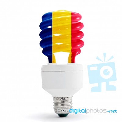Flag Of Chad On Bulb Stock Photo