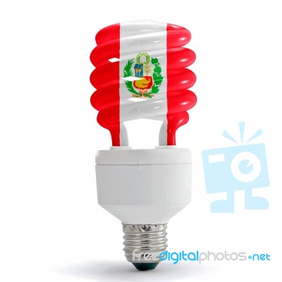 Flag Of  Peru (state) On Bulb Stock Photo