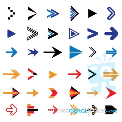 flat abstract arrow icons or symbols illustration stock image