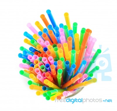 Flexible Straws Stock Photo