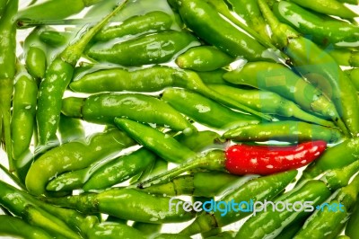 Floating Chillies Stock Photo
