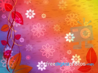 Floral Background Represents Multicolored Color And Colourful Stock Image