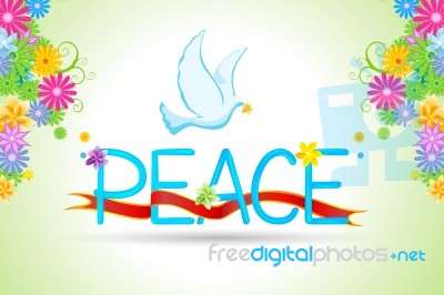 Floral Peace Card Stock Image