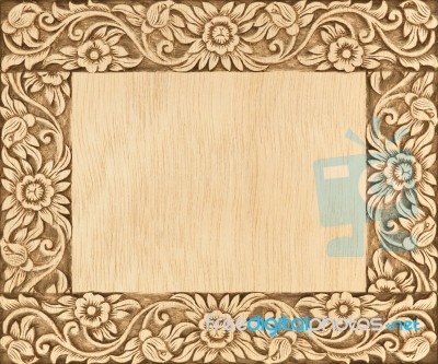 Flower Carved Frame Stock Photo